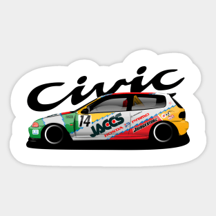 Honda Civic EG6 Jaccs 90s JTCC Race Car Sticker